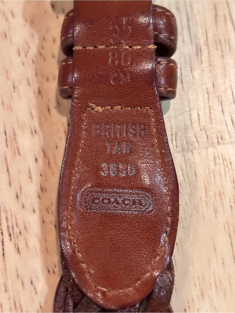 Vintage Coach 3850 British Tan Braided Leather Belt Size 32/80 Brass Buckle
